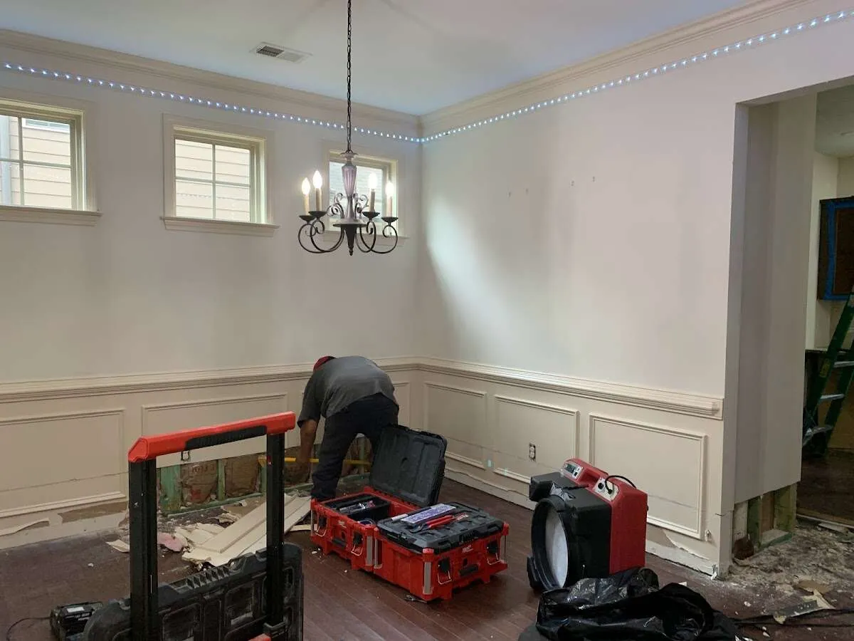 Restoration technician with professional equipment in Perkiomen